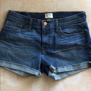 j. crew denim cuffed shorts